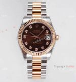 Swiss Clone Rolex Oyster Perpetual Datejust President Watch Chocolate Diamond Dial 31mm